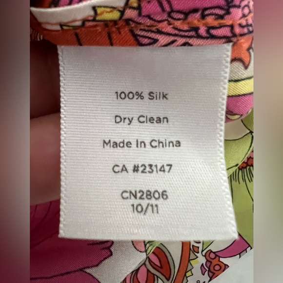 Talbots 2X 100% Silk Paisley Floral Tie-Neck Tunic Blouse NWT - Picture 5 of 5